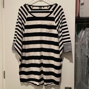 Banner Barrett Uniqlo Bat Wing Sleeves Oversized Tunic Dress Shirt top S stripes